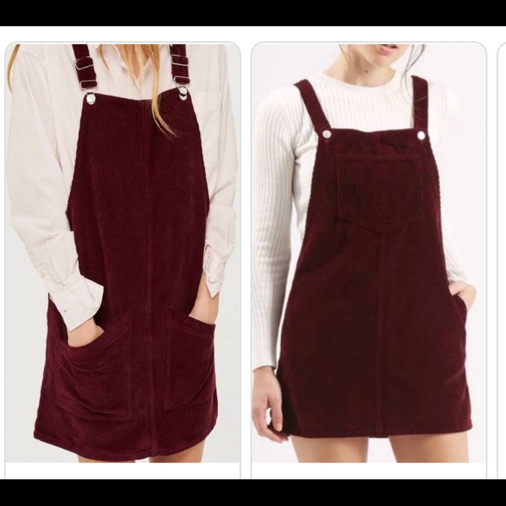 Topshop corduroy overall dress